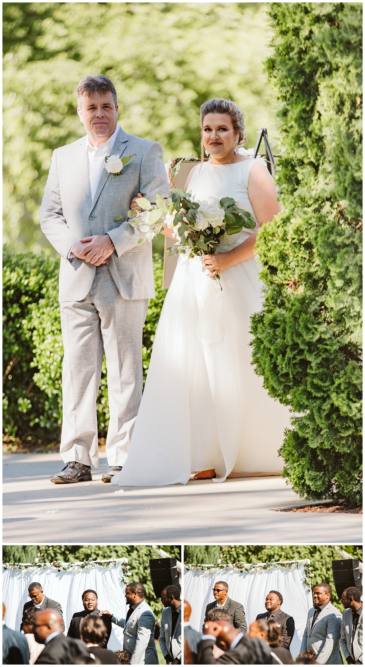 dad walking daughter in white dress down the aisle, The Cordelle, Nashville wedding photography, Country Music Hall of Fame wedding reception, Tennessee wedding Planning, Wedding Inspiration, Engagement Inspiration, Downtown Nashville, The Cordelle Nashville, wedding venue